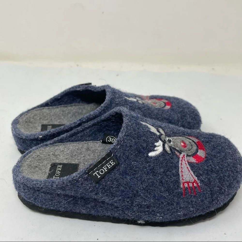 Toffee kids warm wool felt slides size EUR 30 US 12 5T